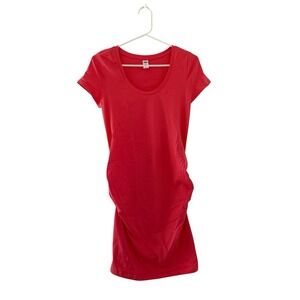 NWT‎ OLD NAVY Ruched Side Maternity Bodycon Midi Dress Cotton Jersey Women's SM